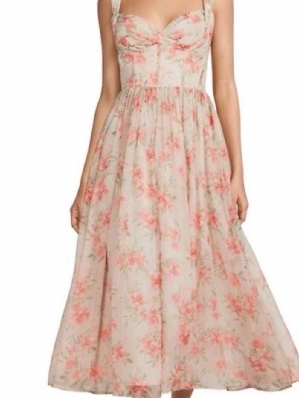 ANTONIO MELANI Pink Floral Midi Dress